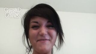 19 Yr older amateur with DDD boobies licks the cameraman's
