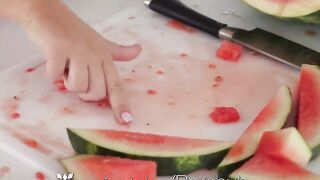 PASSION-HD Huge Tit Dark Hair Pours Watermelon Down Her Body