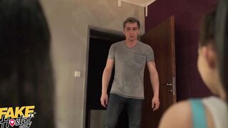 Fake Hostel teen Year Older real 18 Yo Sisters have 3some with lucky dude