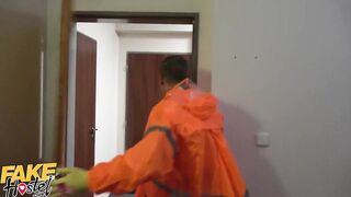 Fake Hostel battle with 2 loud 18 yo ends into ffm 3some