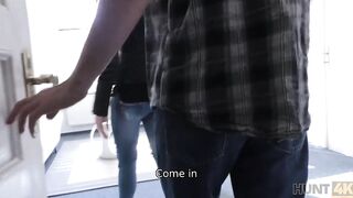 HUNT4K Perfect sex on white couch helps lovers got necessary cash