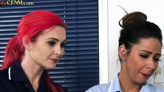 Nursing CFNM babes dicksucking immobile dude