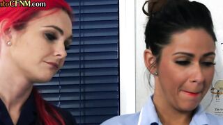Nursing CFNM babes dicksucking immobile dude