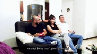 KOURTNEY GETS HOT AT HER FRIEND'S HOUSE, SO SHE FUCKS HER FRIEND'S HUBBY AND HER OWN HUBBY