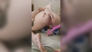 sexy Ginger DP's herself to pass time during lock down