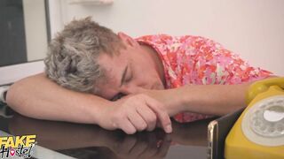 Fake Hostel sexy Dorm buddies Got Nailed Rough by the Manager
