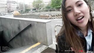 BITCHES ABROAD - Squirting Chinese 19 yo tourist May Thai gets banged pov