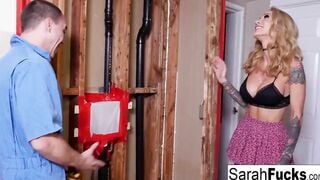 Goddess Milf Sarah pays her plumber with her tight vagina