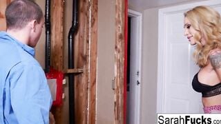 Goddess Milf Sarah pays her plumber with her tight vagina