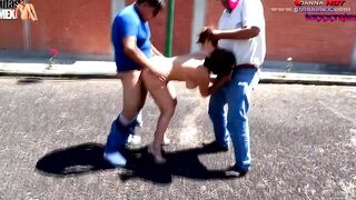 THEY HUMILIATE INTO OUTDOOR AND PLOWED LITERALLY INTO THE MIDDLE OF THE AVENUE TO DANNA BABE