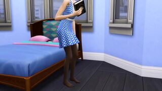 Sister Nailed By Her Weird Brother after she relaxed into his bed reading a book