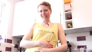 AuntJudys - 46yo Natural FullBush Amateur cougar Alexia give JOI into the Kitchen