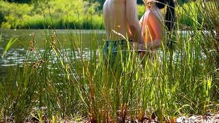 (Outdoors) Hard sex at the lake he can't hold back his cum Triss-witch