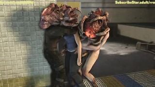 Jill Valentine inside Trouble 3D Monster porn animation