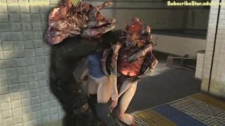 Jill Valentine inside Trouble 3D Monster porn animation