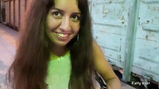 Russian school girl gets banged all night big on the train on outside