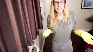 Angry blonde white bimbos confronts ebony bro upstairs and gets dicked down hard and rough