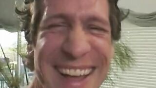 Hung stud fucks blonde beauty from the back while she gags on penis