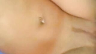Perky little dark hair with a trimmed bush loves sucking off penis and getting nailed