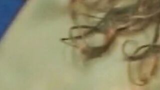 Perky little dark hair with a trimmed bush loves sucking off penis and getting nailed