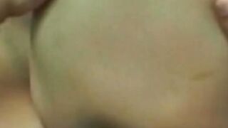 Perky little dark hair with a trimmed bush loves sucking off penis and getting nailed