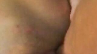 Perky little dark hair with a trimmed bush loves sucking off penis and getting nailed