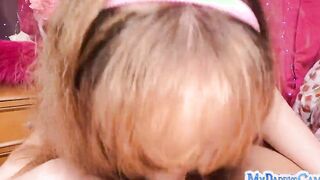 Smallboobs stepteen point of view blows and riding stepdaddys rough penis