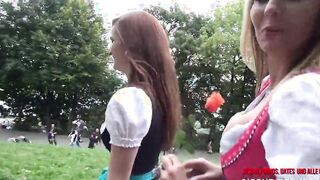 Pornocasting auf dem Oktoberfest mit Franzi - Outdoor blasen mit Spermawalk - Aische Pervers