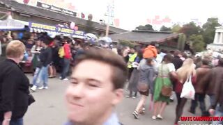 Pornocasting auf dem Oktoberfest mit Franzi - Outdoor blasen mit Spermawalk - Aische Pervers