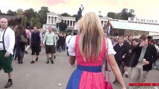 Pornocasting auf dem Oktoberfest mit Franzi - Outdoor blasen mit Spermawalk - Aische Pervers