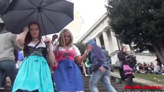 Pornocasting auf dem Oktoberfest mit Franzi - Outdoor blasen mit Spermawalk - Aische Pervers