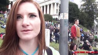 Pornocasting auf dem Oktoberfest mit Franzi - Outdoor blasen mit Spermawalk - Aische Pervers
