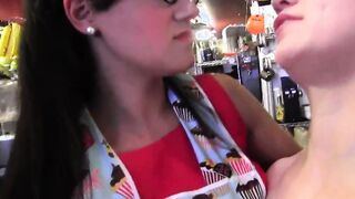 Lesbo teenie Penny Barber and Alani Pi have long melons