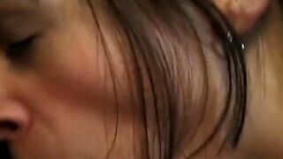 Dark Hair inside panties smashed inside bushy cunt by long penis