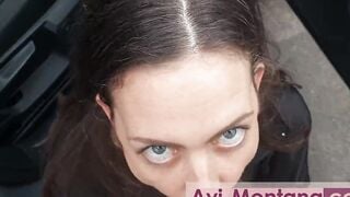 Outdoor Plowed inside the Parking Lot!!! German goddess blows, fucks and got cum facial