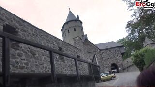 German ebony barely legal outdoors pick up and outdoor banged! point of view