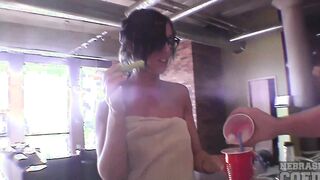 tanned iowa cheerleader and camgirl finger fucked and dildoing herself inside a jacuzzi bubble tub