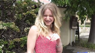 Amazingly Hot schoolgirl Sally finds a incredible sexy penis to screwed outdoor