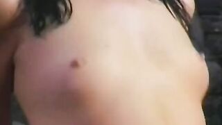 Adorable Hot getting both her holes fuck rough outdoor by vulgar stud