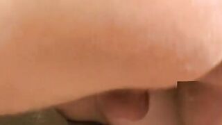 Butt pounded skank sucking off dick on her favourite green couch