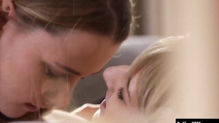 Irresistible girlfriends undress as they head to the bedroom. See them eat each other's Beauty