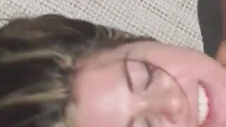 Dick blowing bimbos does anal before getting her face cumshot at the poolside
