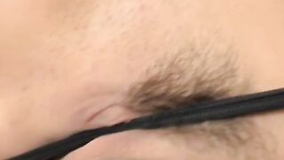Freaky dark haired has beautiful body and touches herself all over