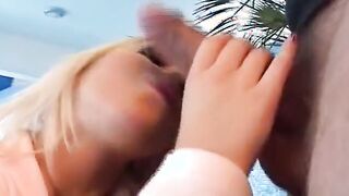 Beauty blonde eighteen fucks long penis by the pool