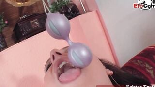 shy german young woman persuaded to porn casting for cash