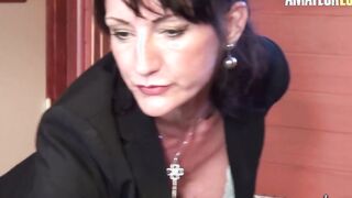 LaCochonne - Good Breasts French MILF Lyna Cypher Squirts and Fucks on Pool Table -