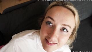Pure new teenie Ann Joy's amateur sex scene - she uses a sex dildo while she fucks and gets a cumshot