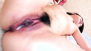 Japanese 18 Yo Sloppy 3 Way Sex with Deep Cummed