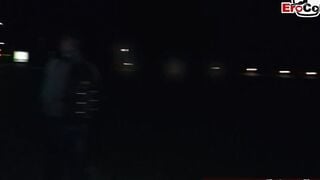 Real outdoor flashing street casting with unknown people