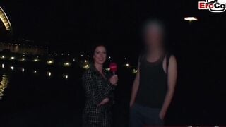 Real outdoor flashing street casting with unknown people